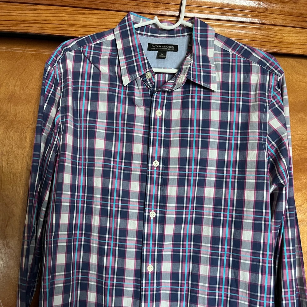 BR soft wash slim button down